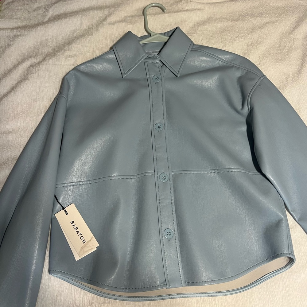 Babaton cropped vegan leather jacket